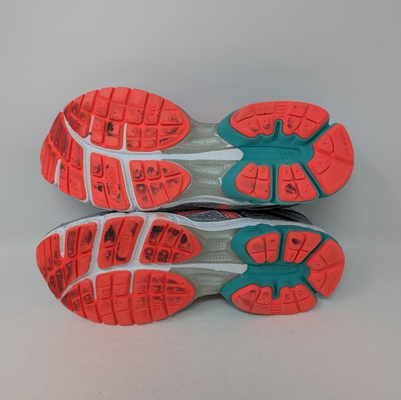 Women's athletic sneakers, size 8 from Asics. Silver, coral and teal - Picture 5 of 9